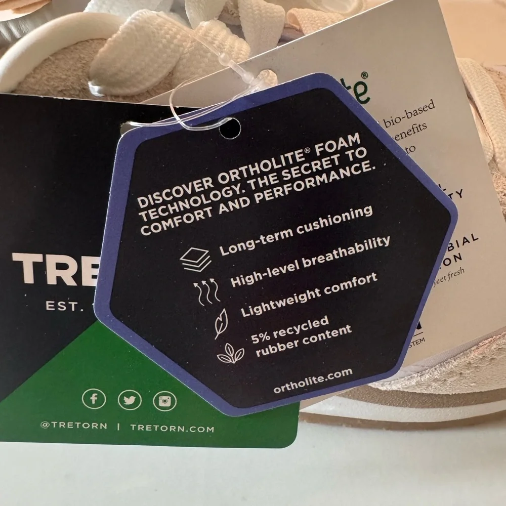 Tretorn Women's Kristine Elite Gold and White Sneakers - Picture 5 of 10